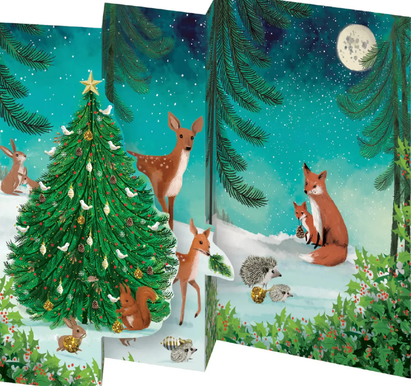 Roger La Borde Heart of the Forest Tri-fold Card Pack- Christmas Decorations|Christmas Cards