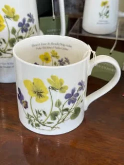 Sophia Davenport Heart's Ease & Heath Dog Violet Mug- Flowers & Garden