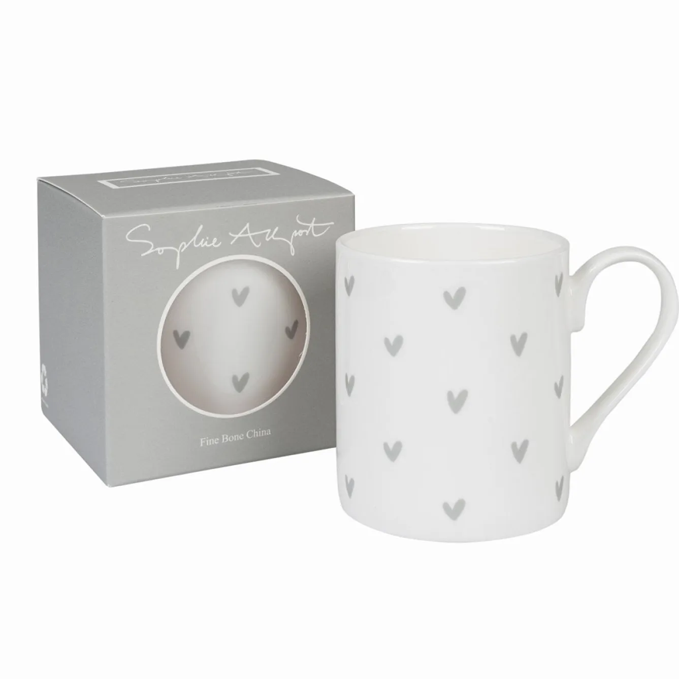 Sophie Allport Hearts 'Grey' Mug- Valentine's Day|Tea