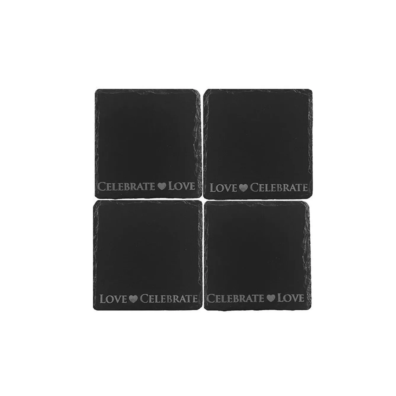 Selbrae Heart Slate Coasters- Set of 4- Valentine's Day|Tea