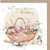 Paper Shed Design Hedgehog in Flower Basket "With Love and Best Wishes on Your Birthday" Birthday Greetings Card- Greeting Cards