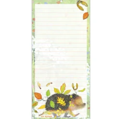 Emma Ball Hedgehog with Leaves Lined Magnetic Pad- Stationery