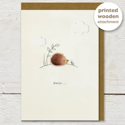 Ginger Betty Hello Hedgehog Greeting Card- Greeting Cards