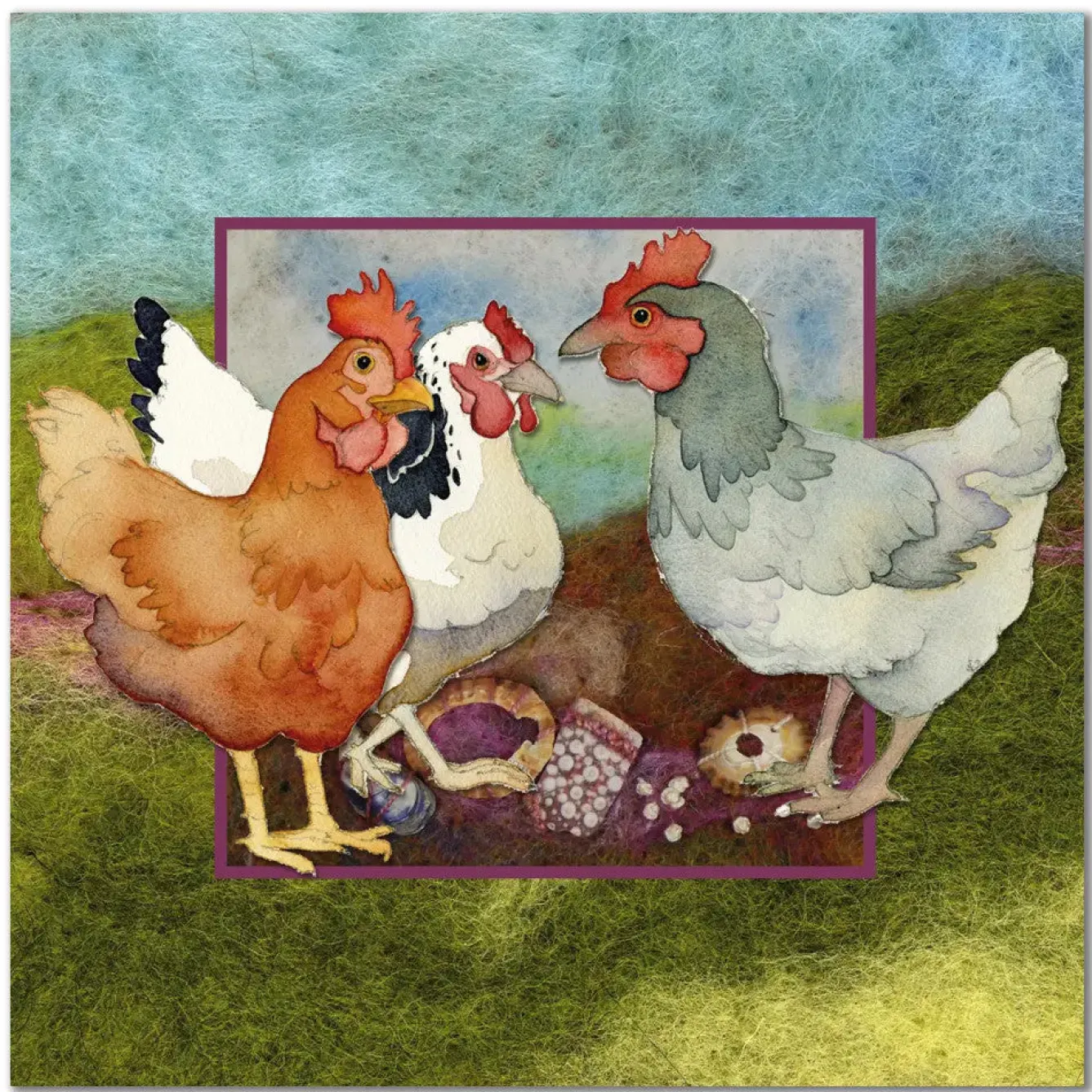 Emma Ball Hens Greetings Card- Greeting Cards