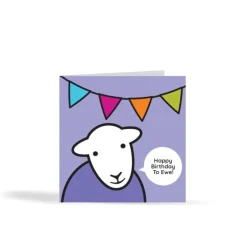 The Herdy Company Herdy Birthday Card - Purple- Greeting Cards