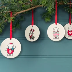 The Herdy Company Herdy Limited Edition China Christmas Tree Decorations (Set of 6)- Christmas Decorations|Seasonal Decor
