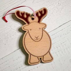 The Herdy Company Herdy Reindeer Wooden Christmas Decoration- Christmas Decorations|Seasonal Decor