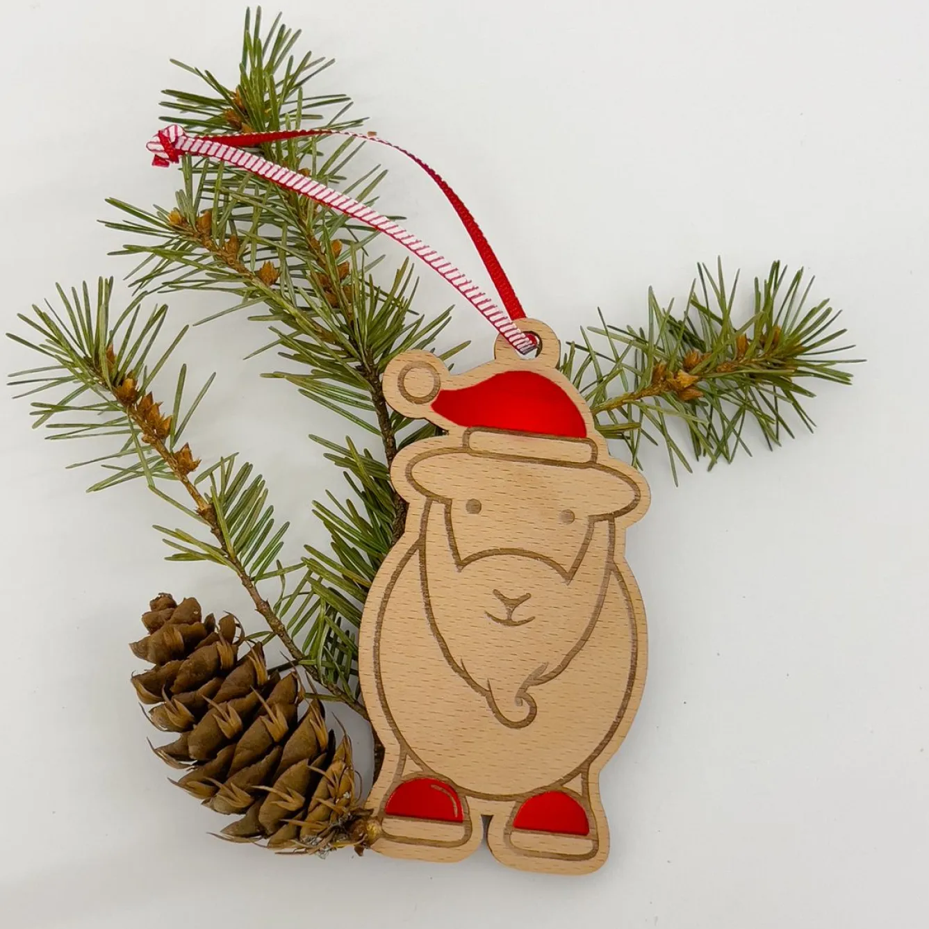 The Herdy Company Herdy Santa Wooden Christmas Decoration- Christmas Decorations|Seasonal Decor