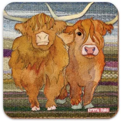 Emma Ball Highland Coos Coaster- Coasters