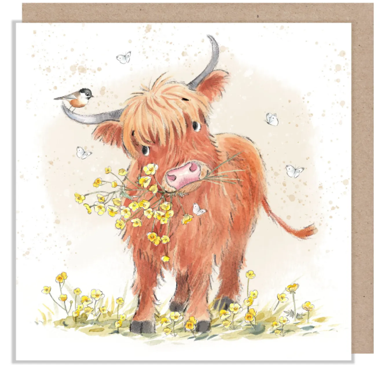Paper Shed Design Highland Cow Greetings Card- Greeting Cards