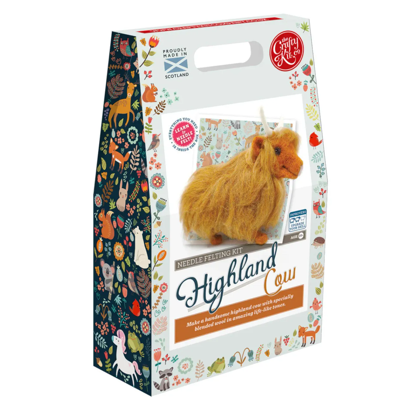 The Crafty Kit Co. Highland Cow Needle Felting Craft Kit- Crafts|Children
