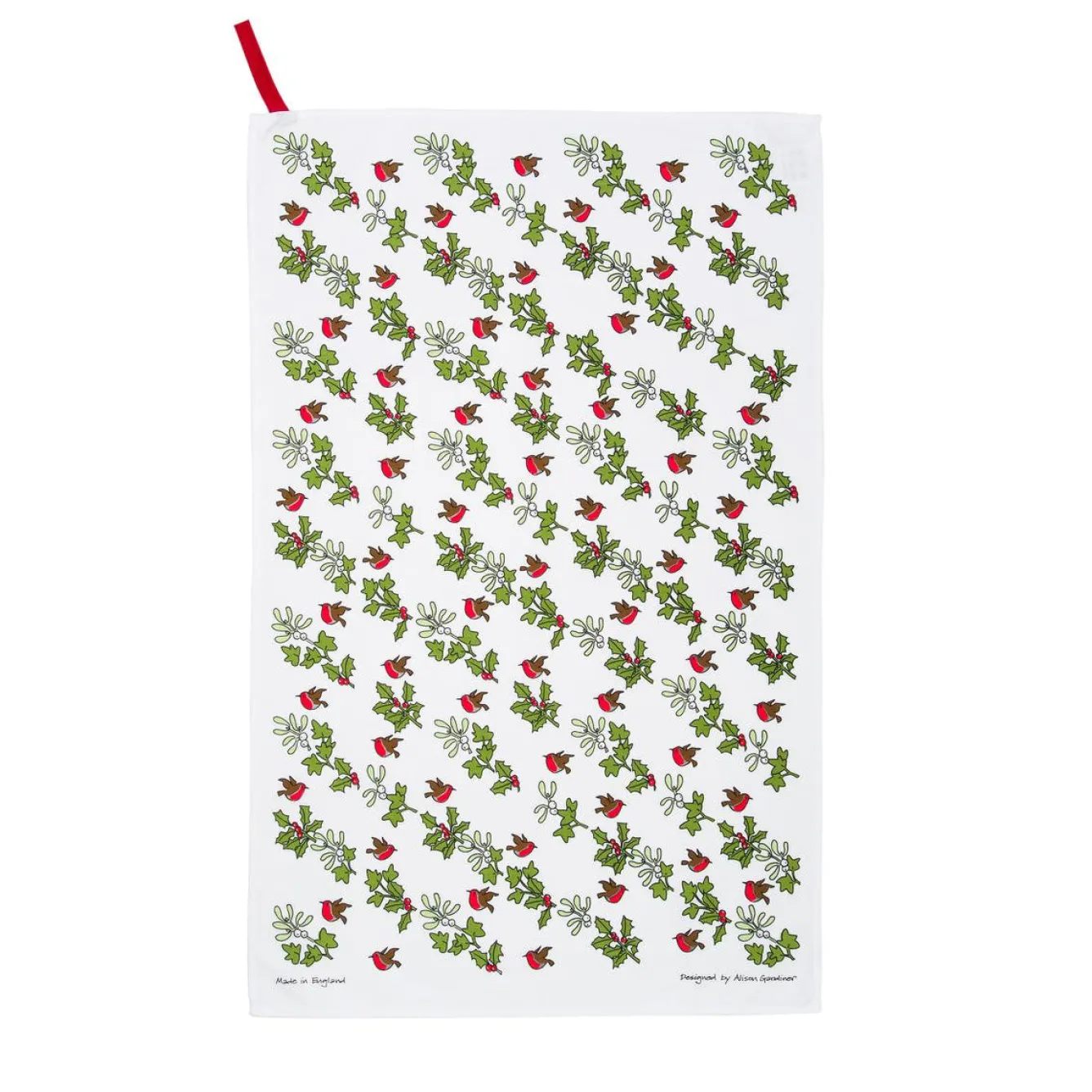 Alison Gardiner Holly & Ivy Tea Towel- Tea|Tea Towels
