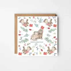 West Country Designs Hoppy Rabbit Christmas Card- Christmas Cards|Greeting Cards