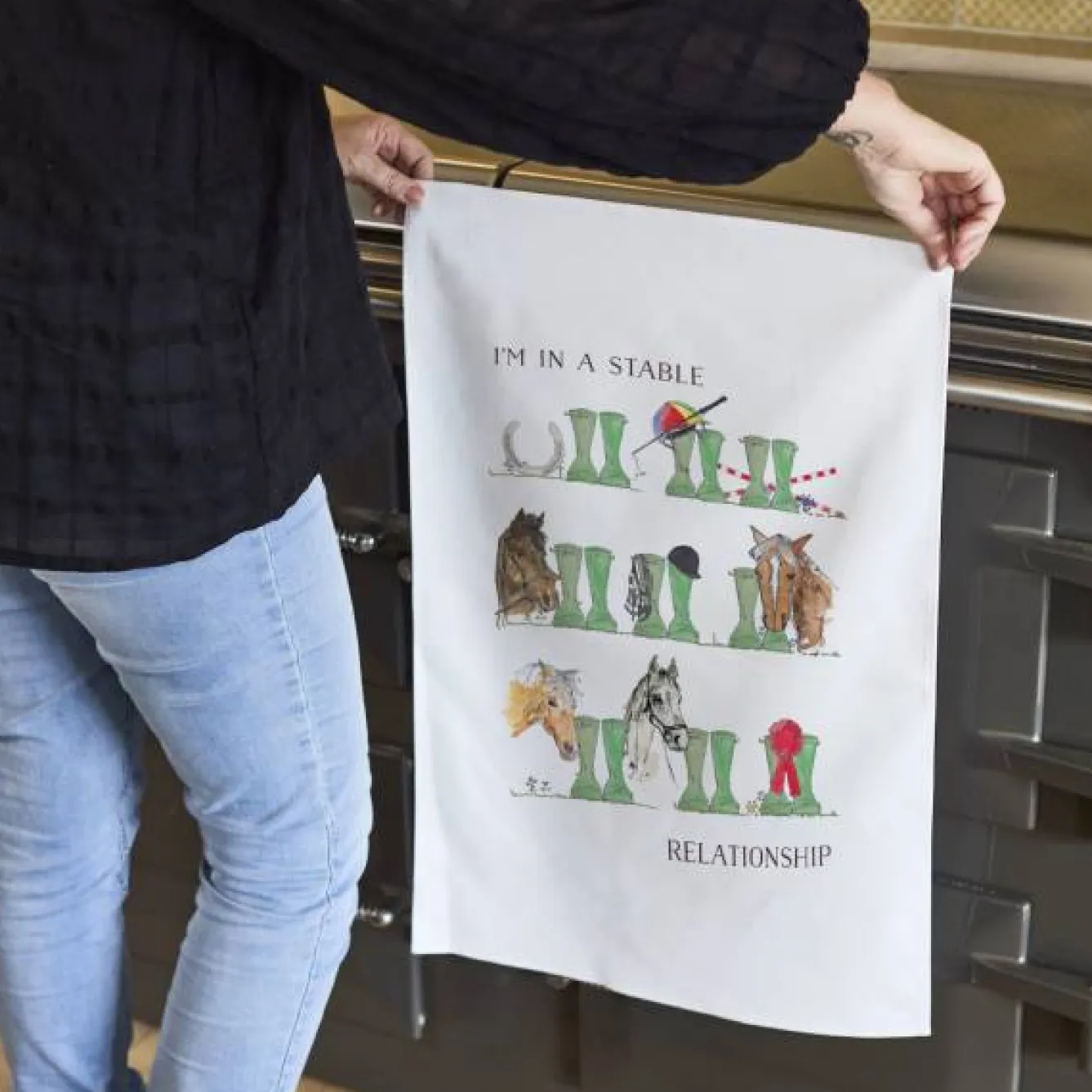 This Is Nessie Horse Lovers Welly Boot Tea Towel by- Tea|Tea Towels
