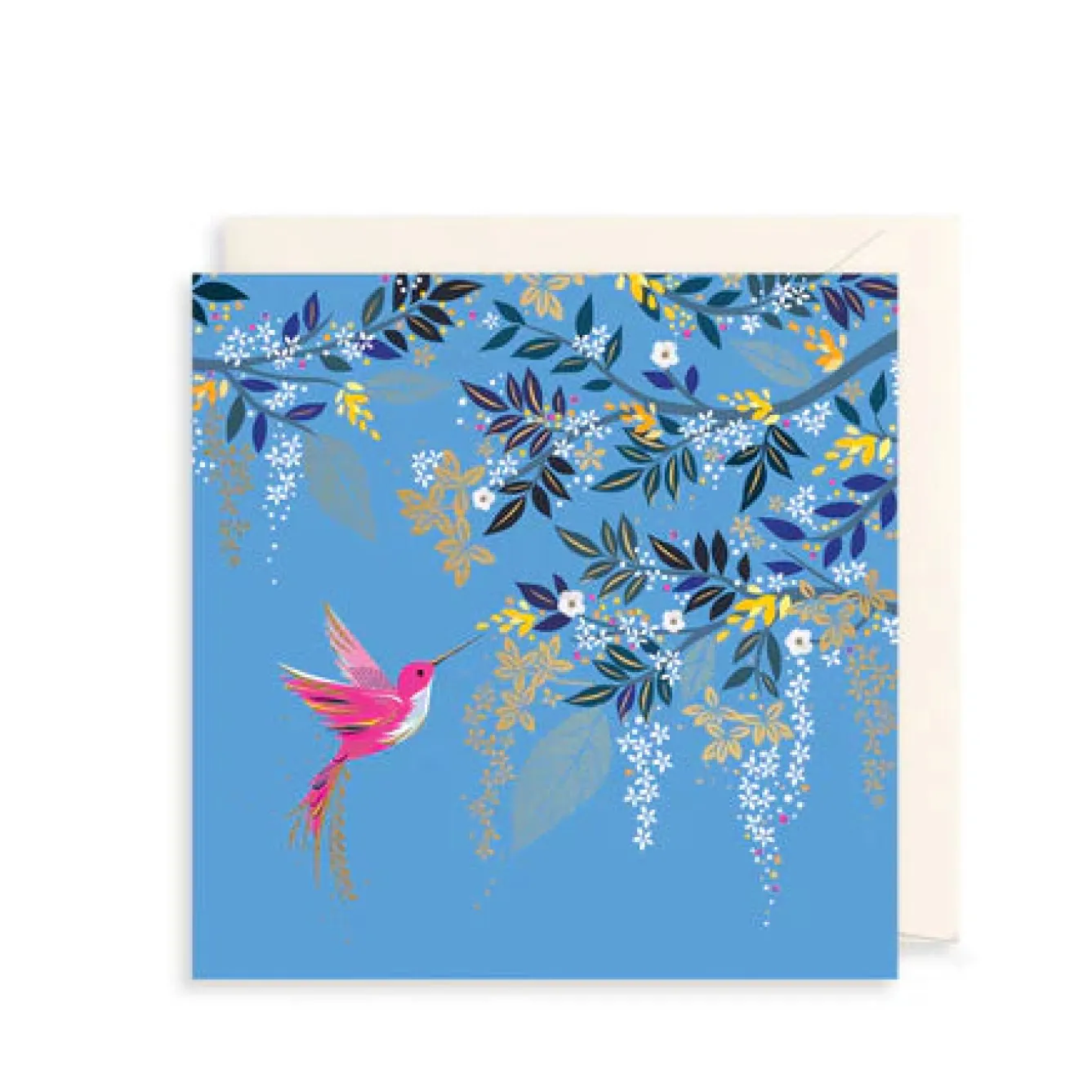 The Art File Hummingbird & Foliage Greeting Card by Sara Miller- Greeting Cards