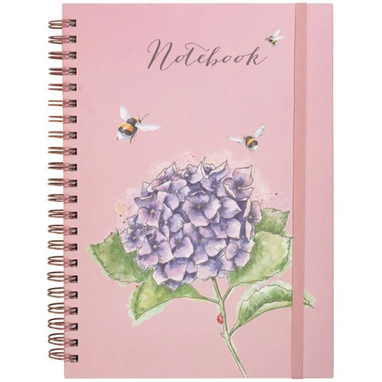 Wrendale Designs 'Hydrangea Bee' Large Spiral Bound Journal- Stationery