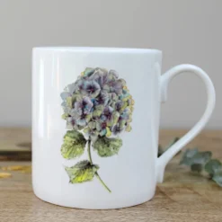Toasted Crumpet Hydrangea Bone China Mug- Flowers & Garden