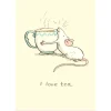 Two Bad Mice I Love Tea Greetings Card- Greeting Cards