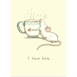 Two Bad Mice I Love Tea Greetings Card- Greeting Cards