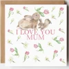 West Country Designs 'I Love You Mum' Rabbit and Tulips Mother's Day Card- Mother's Day|Mother's Day
