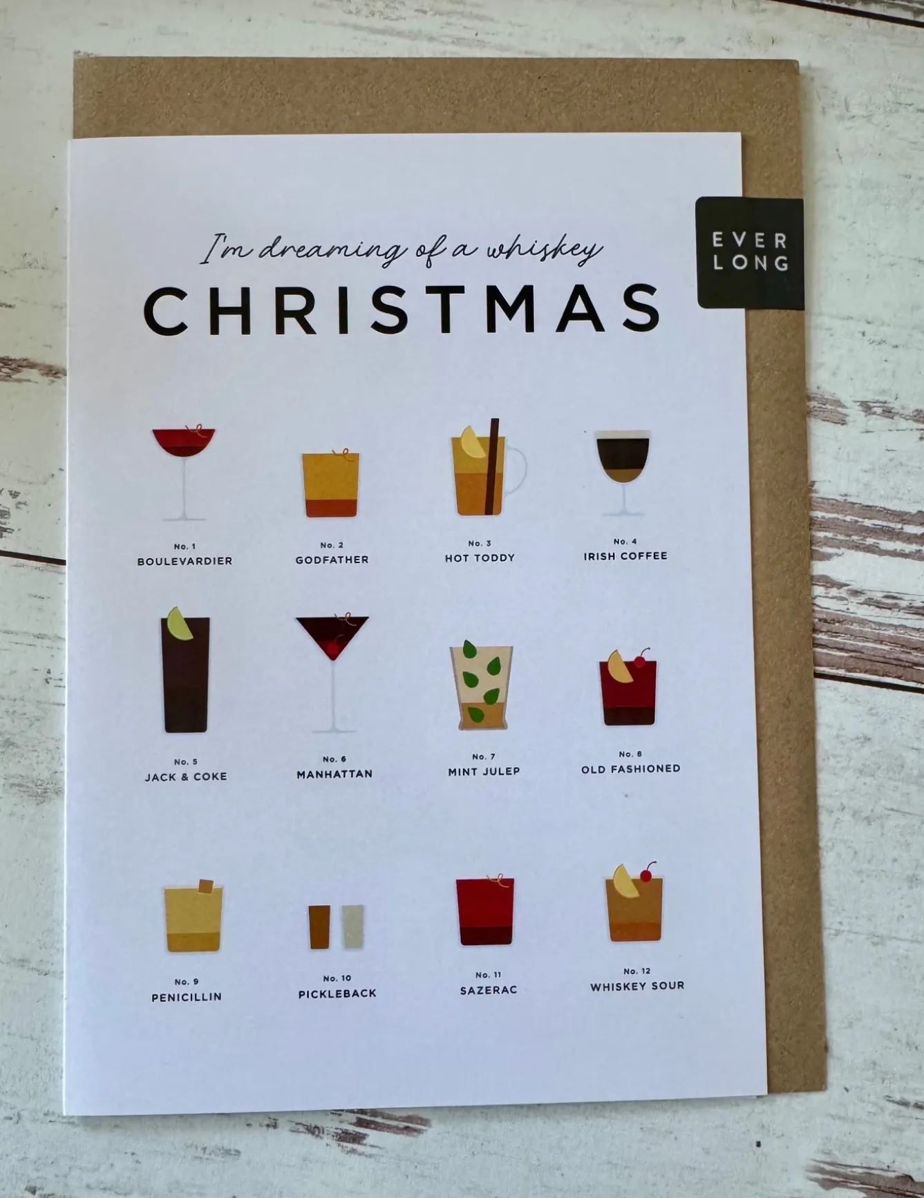 Everlong Print Co. I'm Dreaming of a Whiskey Christmas Card- Christmas Cards|Greeting Cards