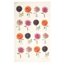 Laura Stoddart In Bloom Multi Dahlias Tea Towel- Tea|Tea Towels