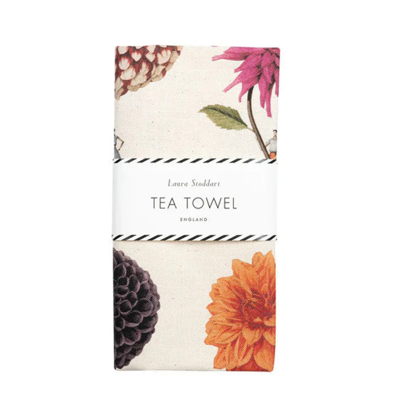 Laura Stoddart In Bloom Multi Dahlias Tea Towel- Tea|Tea Towels