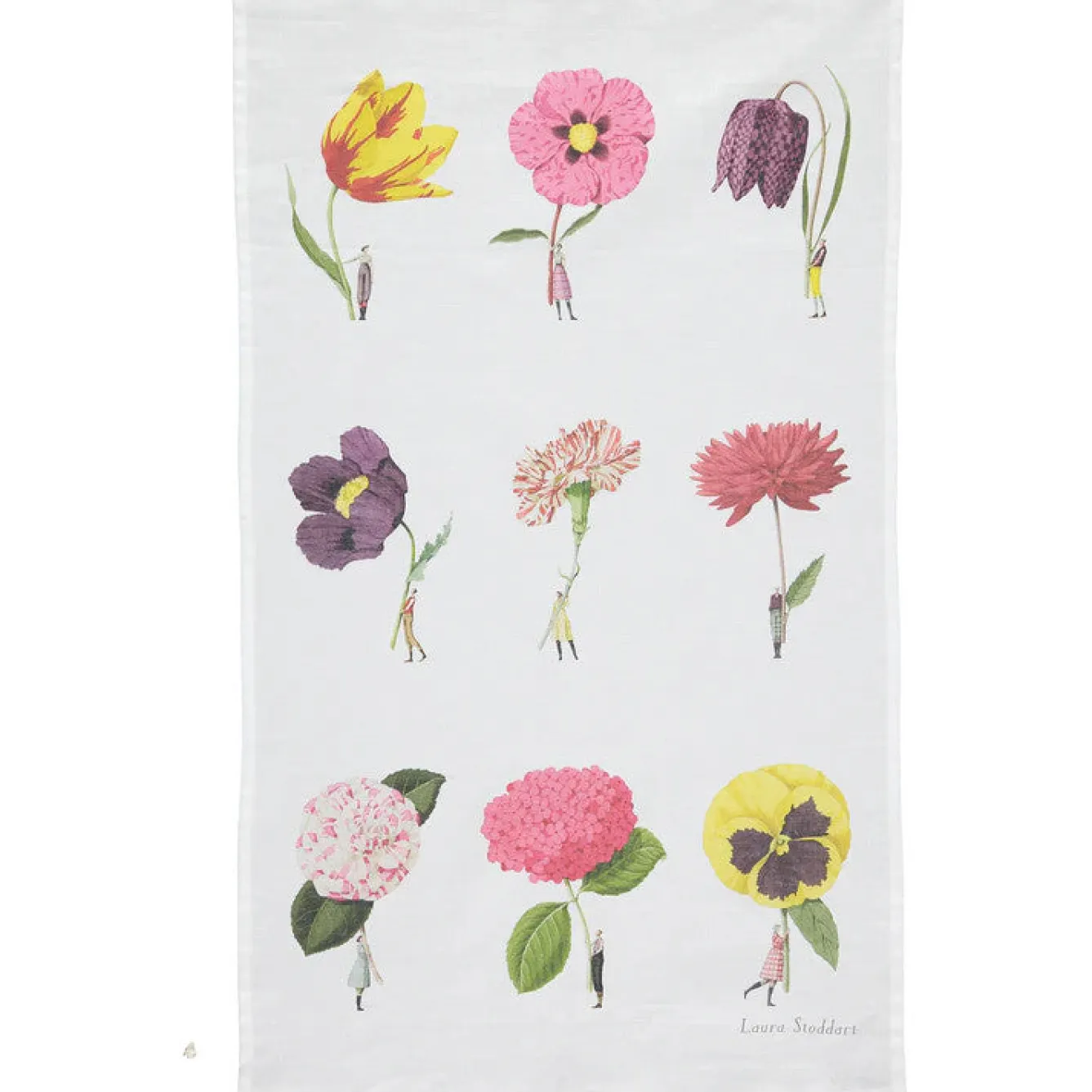 Laura Stoddart In Bloom Multi Flower Linen Union Tea Towel- Tea|Tea Towels