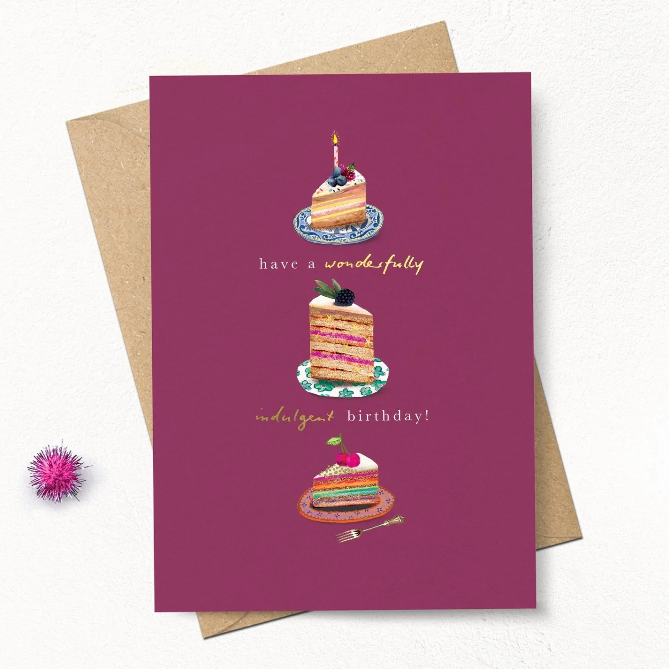 Stephanie Davies Indulgent Birthday Cake Greeting Card- Greeting Cards