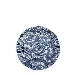 Burleigh Ink Blue Hibiscus Plate 7 1/2 in- Plates