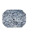 Burleigh Ink Blue Hibiscus Rectangular Platter- Serving Plates & Boards|Plates