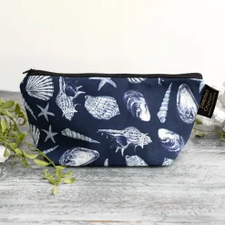 Toasted Crumpet Inky Shells (Noir) Small Makeup Bag- Bags