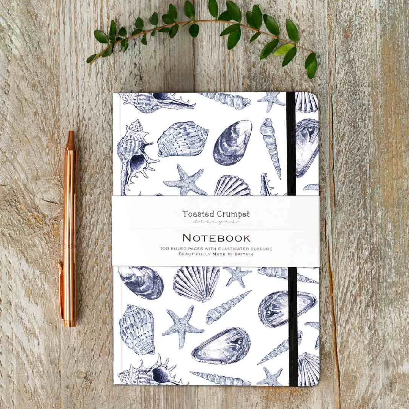 Toasted Crumpet Inky Shells Pure A5 Lined Notebook- Stationery