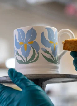 Emma Bridgewater Iris Hand-Stamped 1/2 Pint Mug- Flowers & Garden