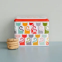 Elite Tins Kate Rhees Cats Large Hinged Caddy- Storage Caddies|Storage