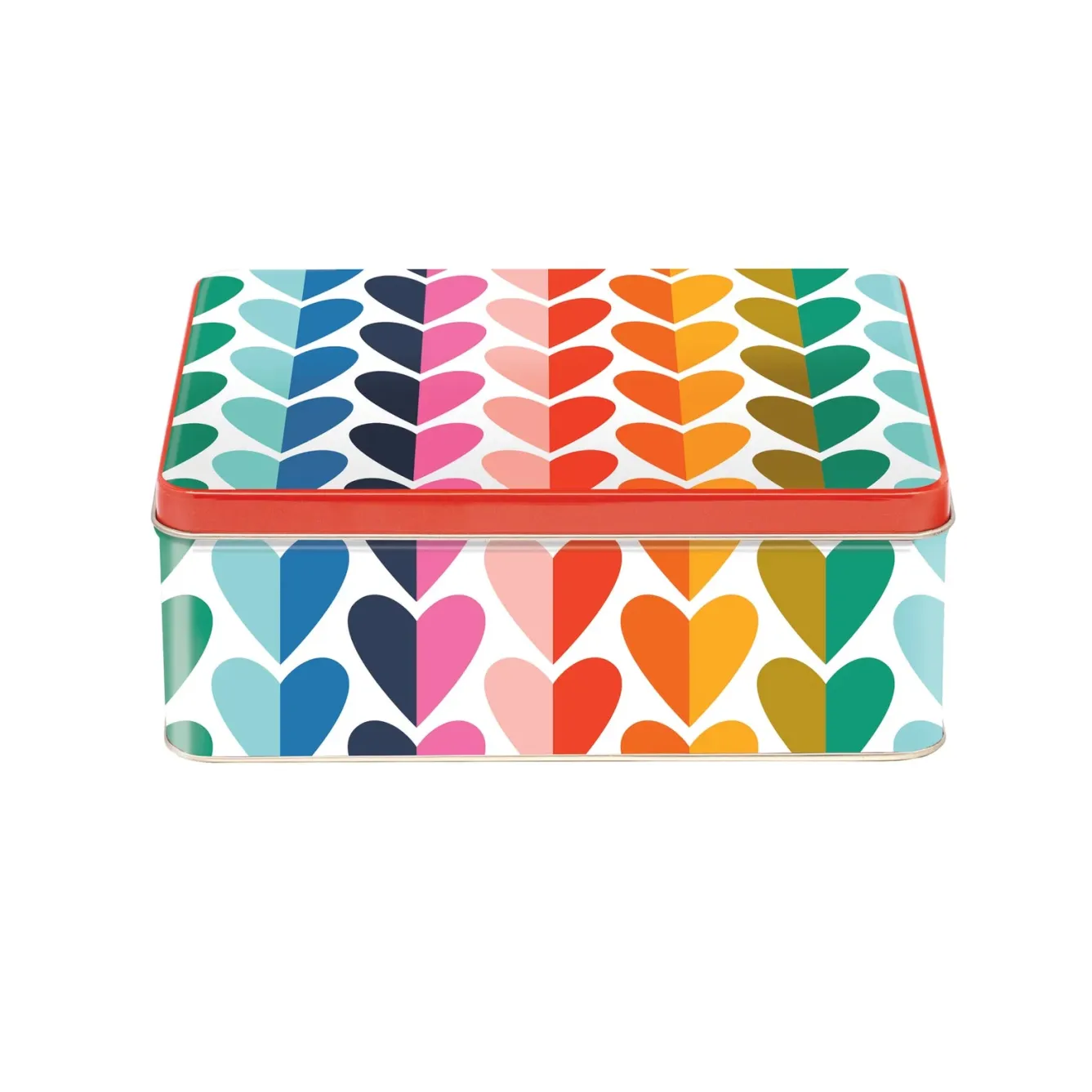 Elite Tins Kate Rhees Hearts Deep Rectangular Tin- Storage