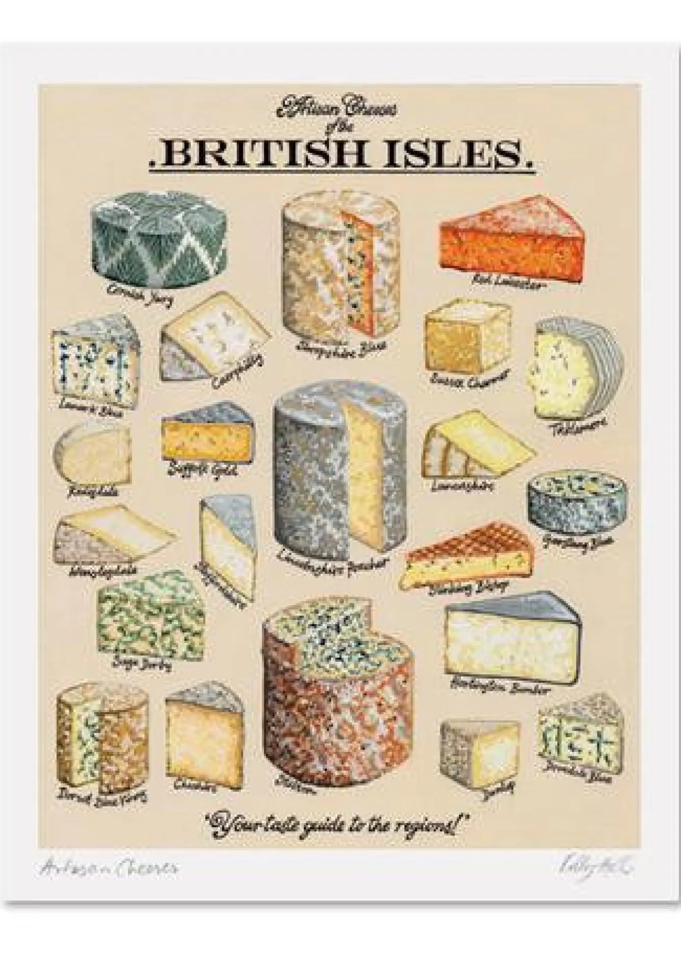 Kelly Hall Designs Kelly Hall Artisan Cheeses Print- Art