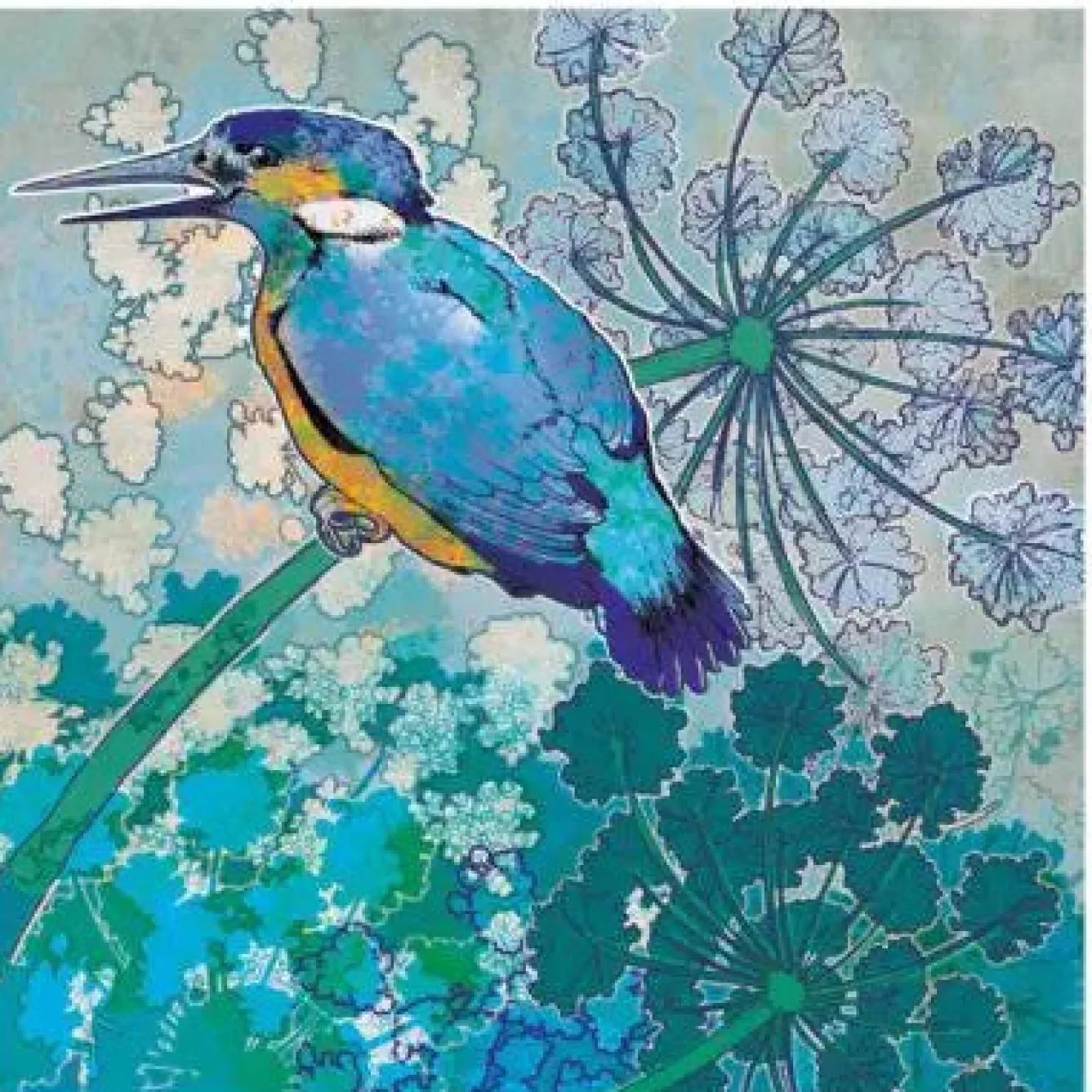 Emma Ball Kingfisher Greetings Card- Greeting Cards