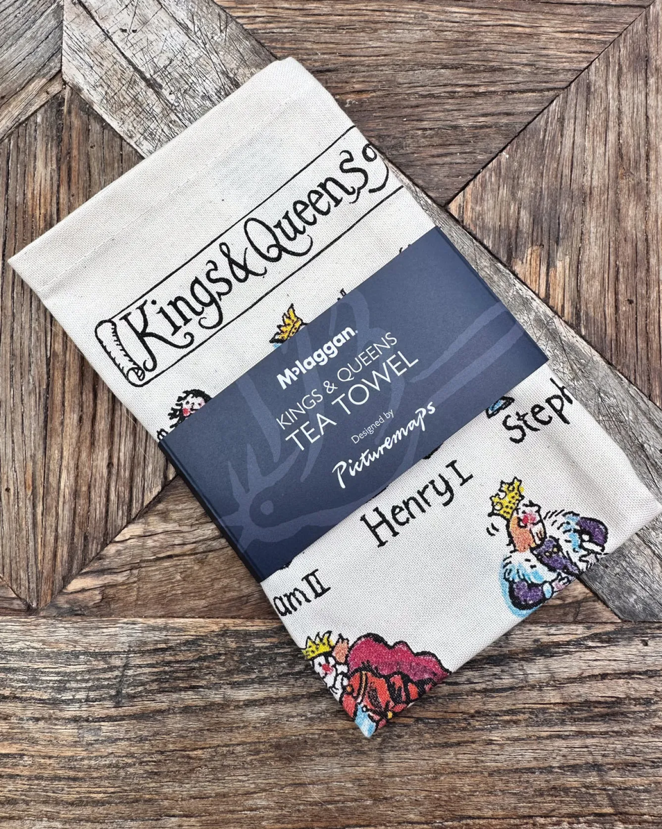 Picturemaps Kings and Queens of England Tea Towel- Tea|Tea Towels