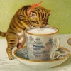 Madame Treacle Kitty - Little Vintage Greeting Card- Greeting Cards