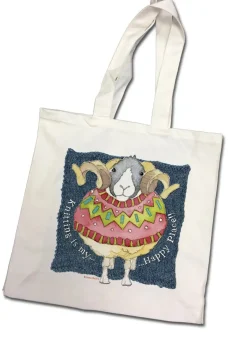Emma Ball Knitting is my Happy Place Canvas Bag- Crafts|Bags