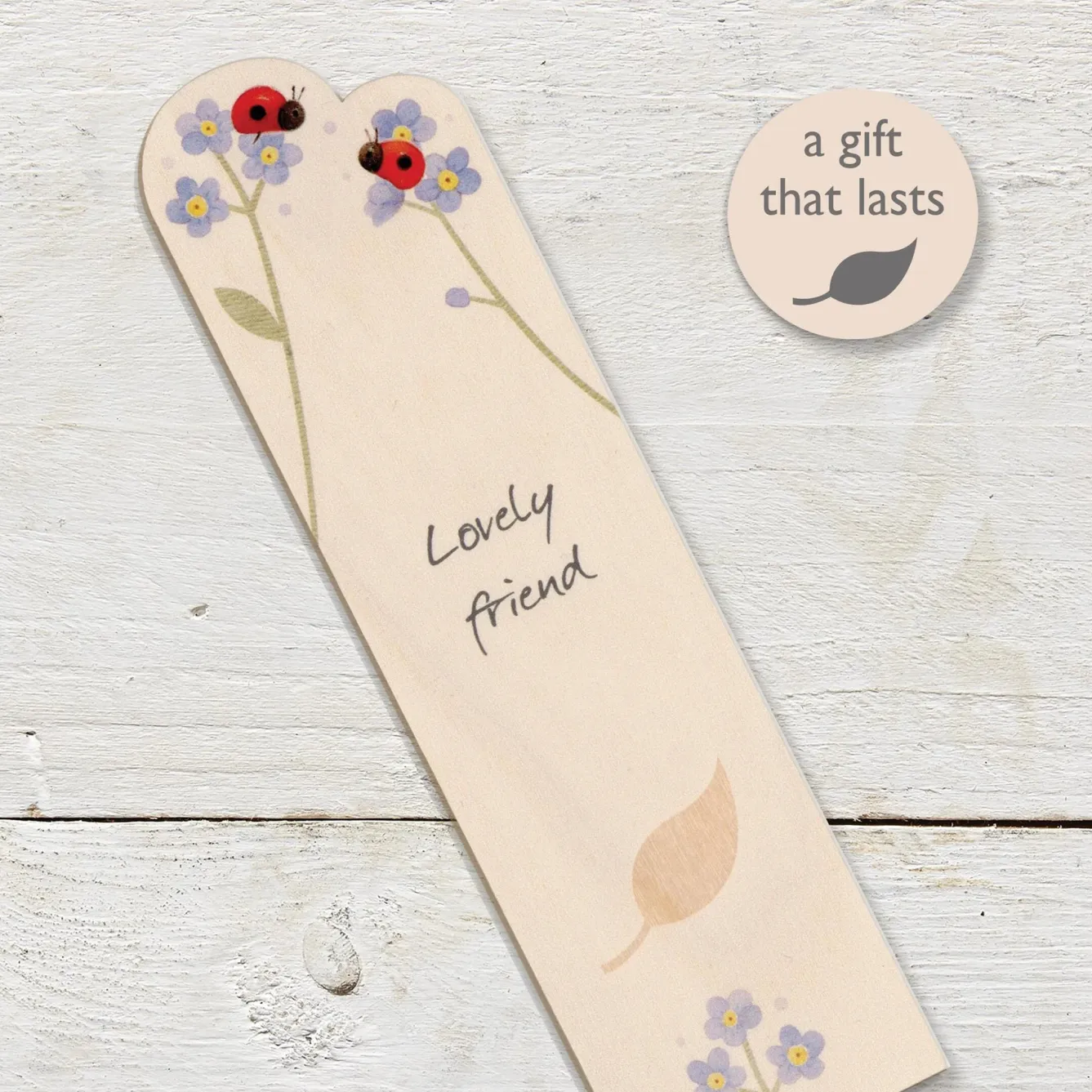 Ginger Betty Ladybirds Lovely Friend Wooden Book Mark- Books