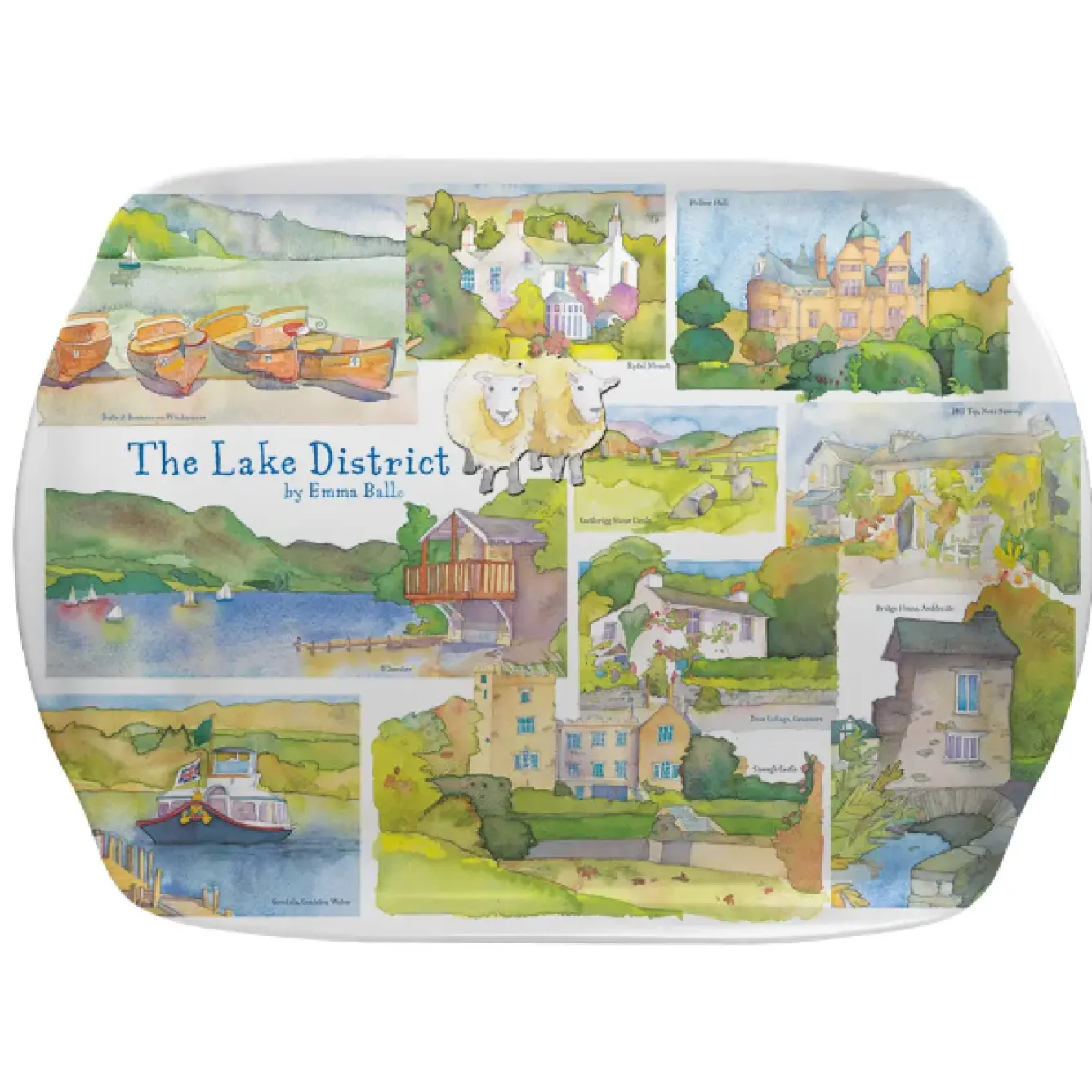 Emma Ball Lake District Melamine Medium Tray- Tea|Trays