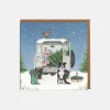 Lottie Murphy Landrover & Border Collie Dog Christmas Card- Christmas Cards|Christmas