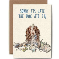 Bewilderbeest Late Spaniel Greetings Card- Greeting Cards