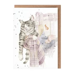 Wrendale Designs 'Lazy Sunday' Cat Greetings Card- Greeting Cards