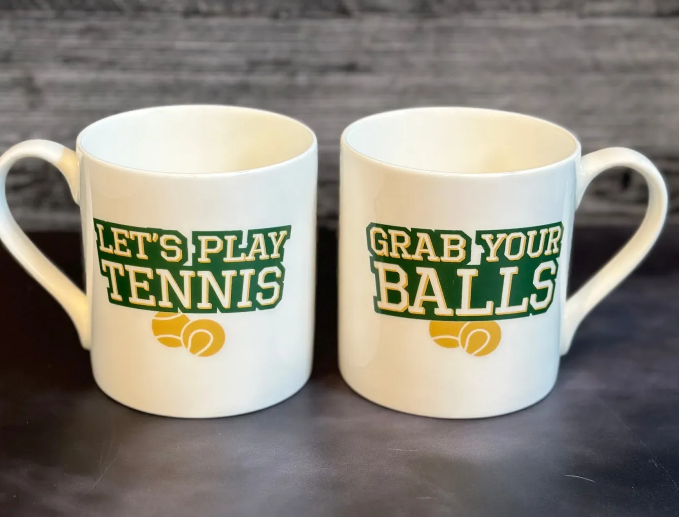 Mclaggan Smith Let's Play Tennis Bone China Mug- Whimsical|Food & Drink