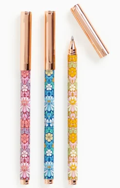 Chronicle Books Liberty Moon Flower Pen Set of 3- Stationery