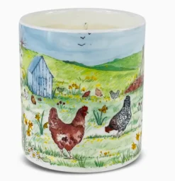 Heaven Scent Lime, Basil & Mandarin China Pot Candle - Chickens- Home Fragrance