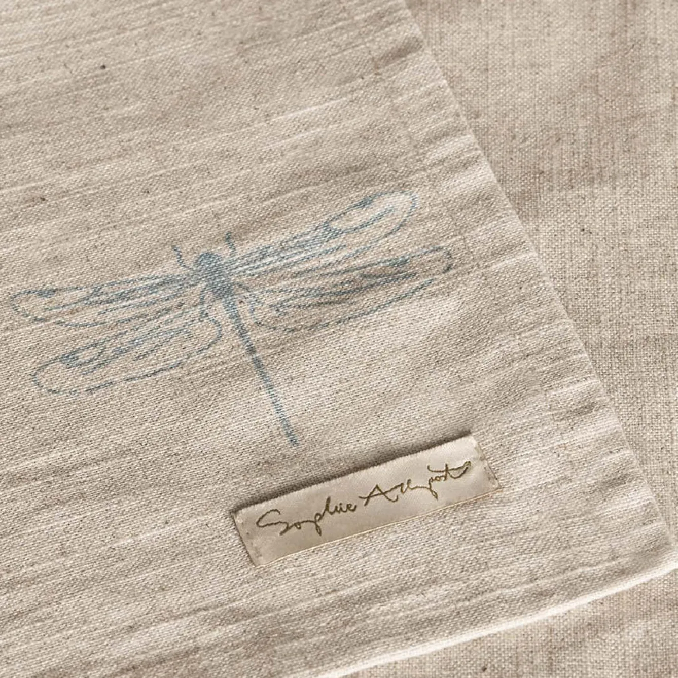 Sophie Allport Linen Blend Dragonfly Table Cloth- Tea